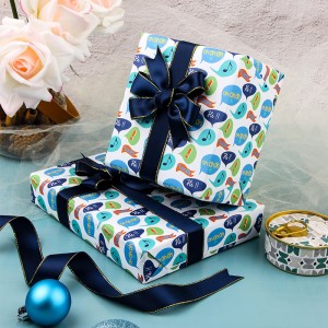 Customized Christmas Wrapping Paper Birthday Packaging Gift Wrapping Paper Roll with free sample